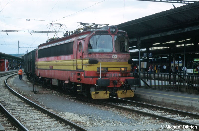 Bild: 230 103 mit einem Güterzug in Brno hl. n.