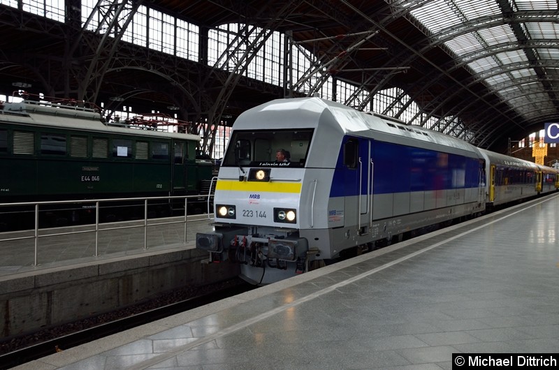Bild: 223 144 als RE aus Chemnitz in Leipzig Hbf.