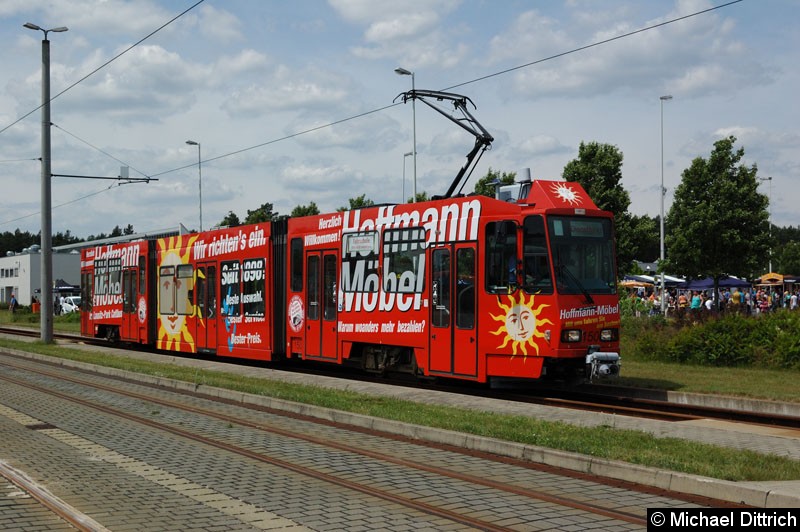 Bild: Wagen 150 als Dienstfahrt (Fahrschule) auf dem Betriebshof.