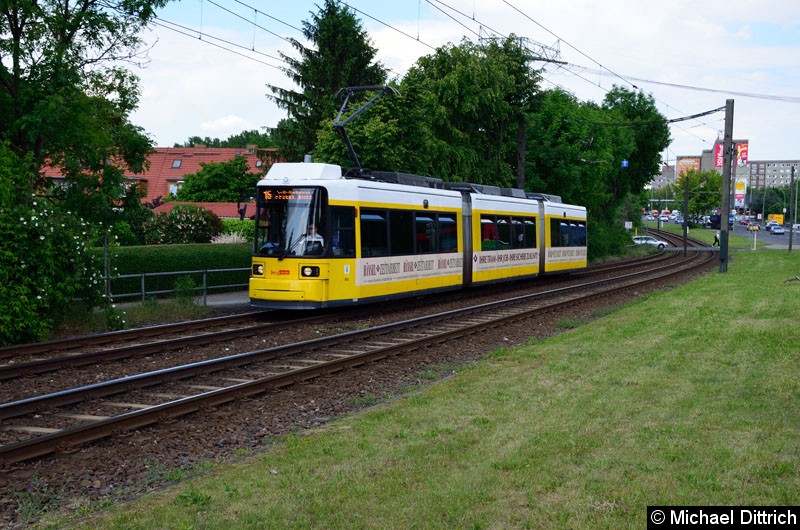 Bild: 1509 als Linie 16 kurz vor der Haltestelle Landsberger Allee/Rhinstr.