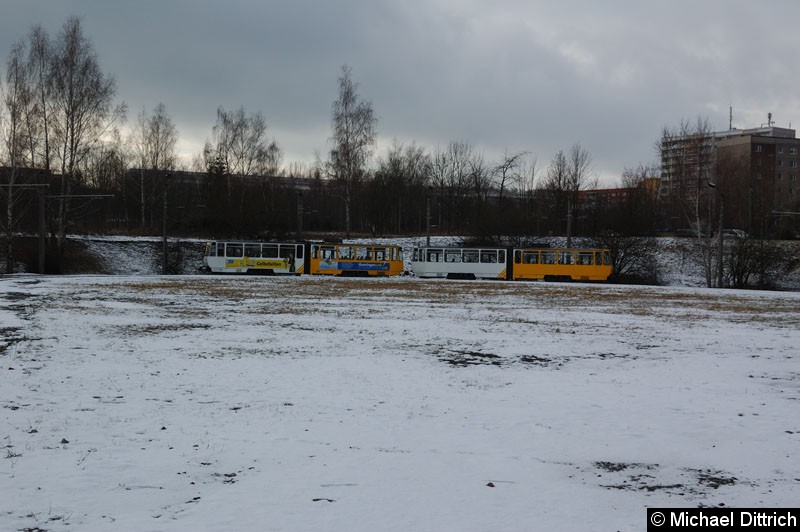 Bild: KT4D 363+362 in der Wendeschleife Brüte.