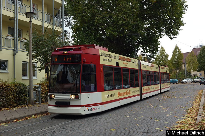 Bild: MGT6D/E 609 als Linie 6 an der Haltestelle Steigerstraße.