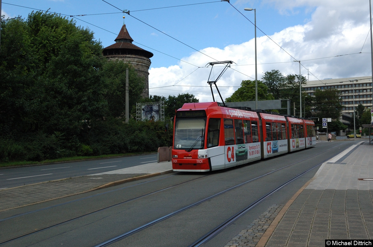 1101 als Linie 9 kurz hinter dem Rathenauplatz.
