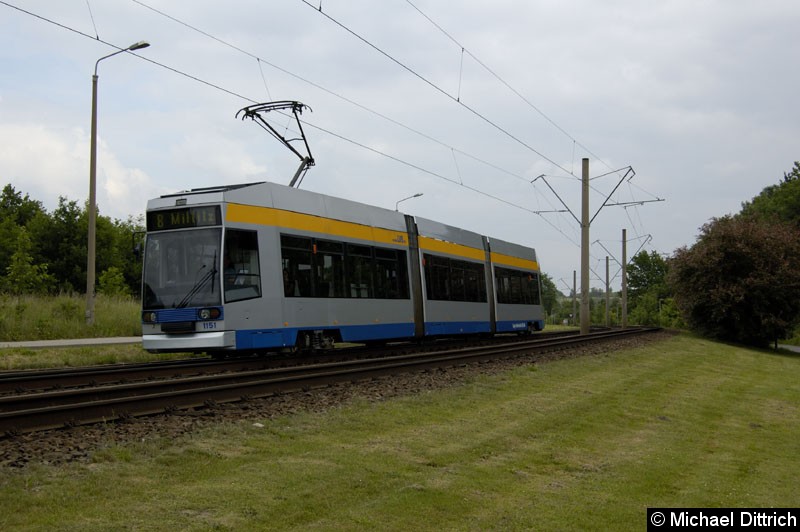 Bild: 1151 zwischen den Haltestellen Paunsdorf-Nord und Ahornstraße.