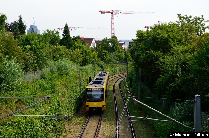 Bild: 4212 als Linie U5 zwischen den Haltestellen Killesberg und Eckartshaldenweg.