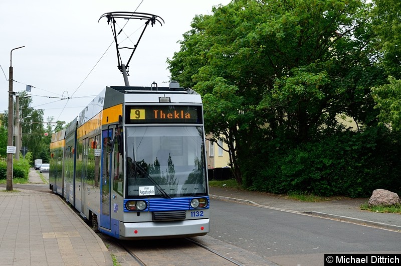 Bild: 1132 als Linie 9 in Markkleeberg West