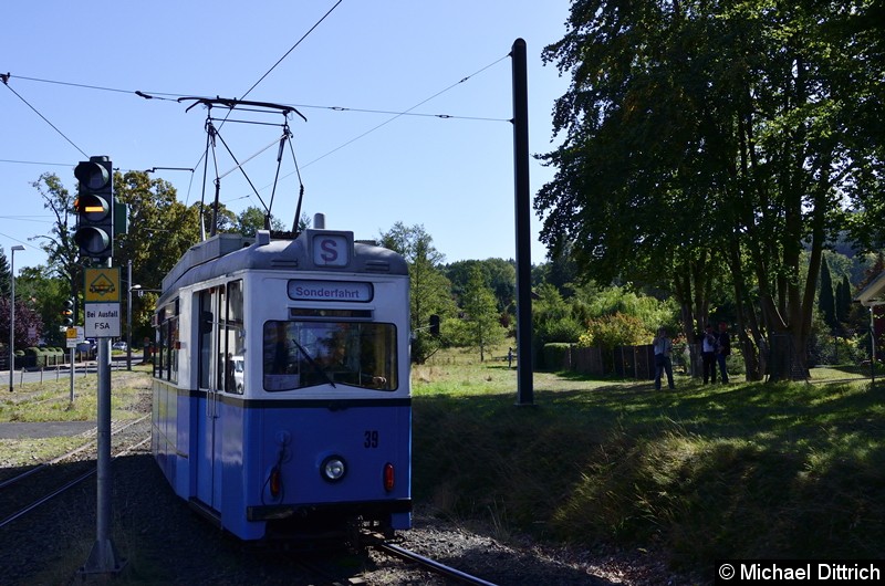 Bild: Als Sonderfahrt kam der Wagen 39 hier an der Endstelle Bad Tabarz an.