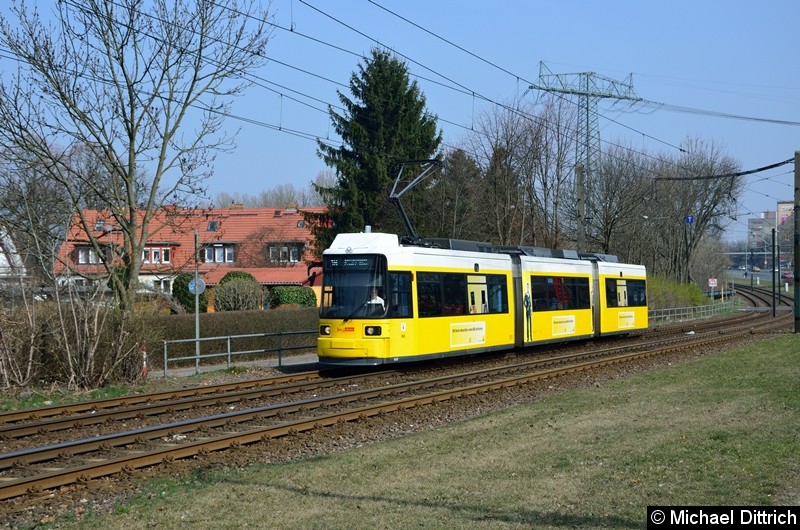 Bild: 1543 als Linie 16 kurz vor der Haltestelle Landsberger Allee/Rhinstr.