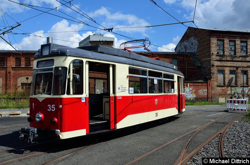Bild: Wagen 35 auf dem Vereinsgelände in der Bachgasse.