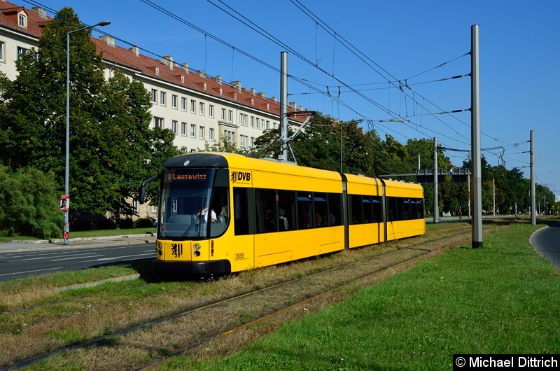 2639 als Linie 1 in der Grunaer Straße zwischen den Haltestellen Deutsches Hygiene-Museum und Pirnaischer Platz.