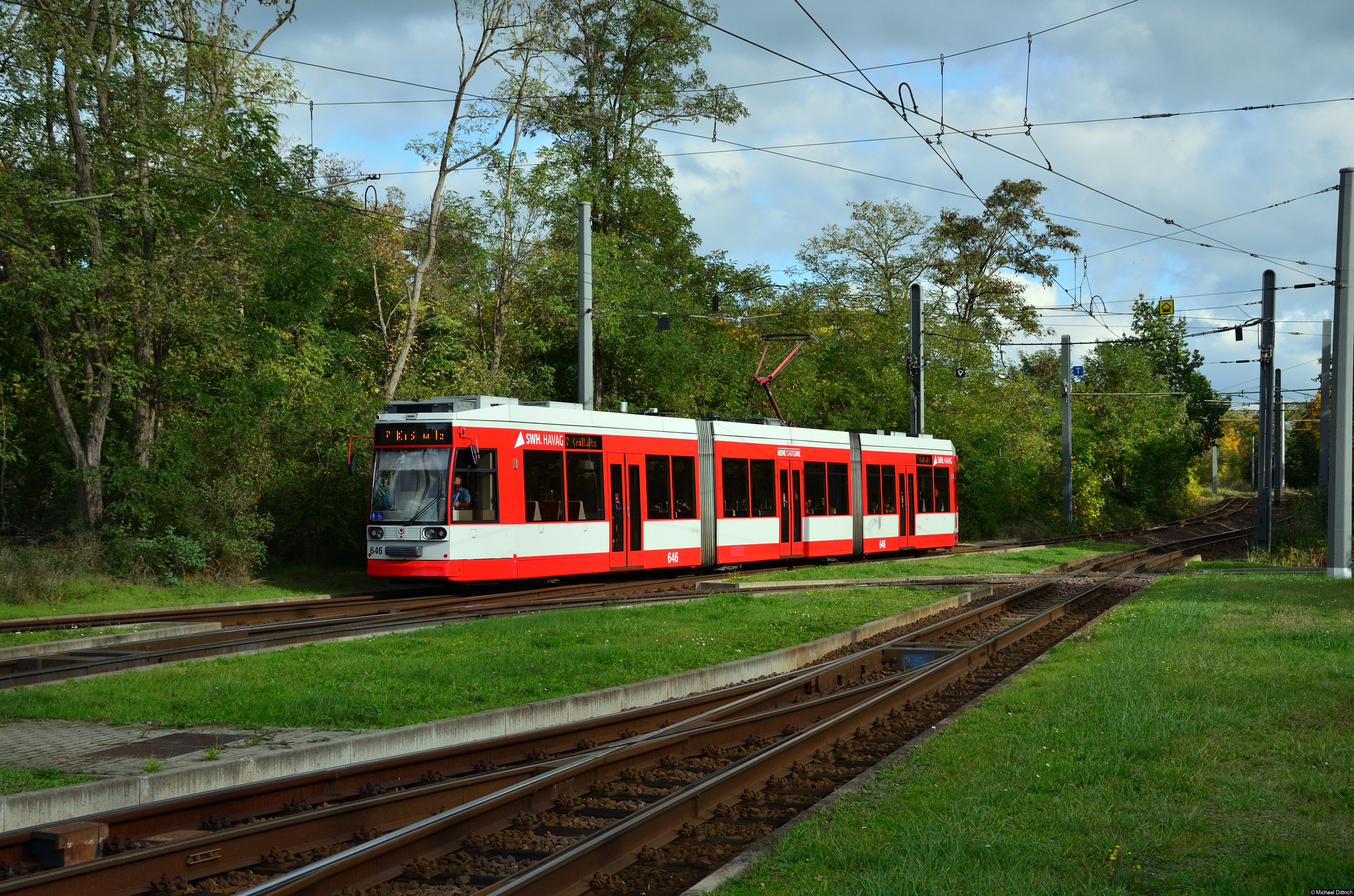 646 als Linie 7 kurz vor Erreichen der Endstelle Kröllwitz.