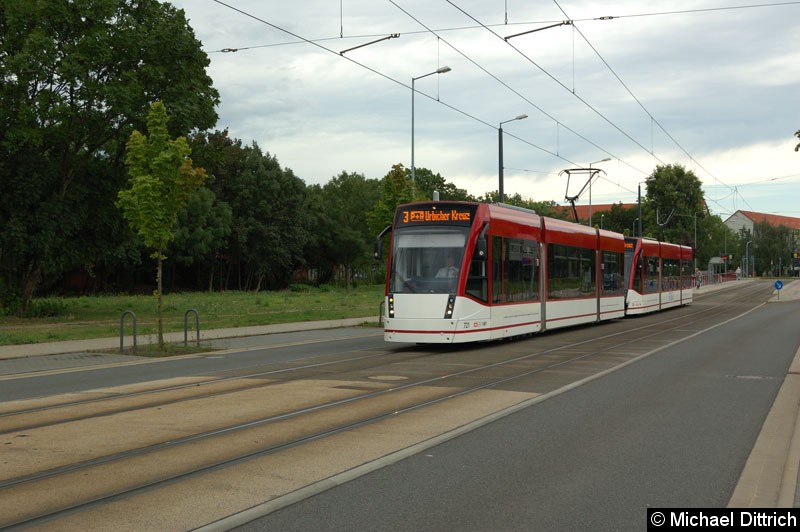 Bild: 721 und 720 als Linie 3 kurz hinter der Haltestelle Mittelhäuser Str.