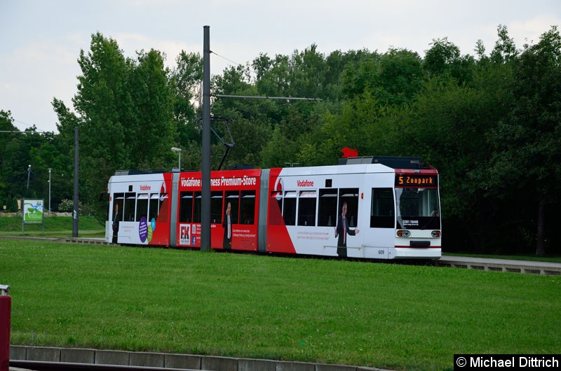 Bild: MGT6D/E 609 als Linie 5 an der Haltestelle Zoopark.