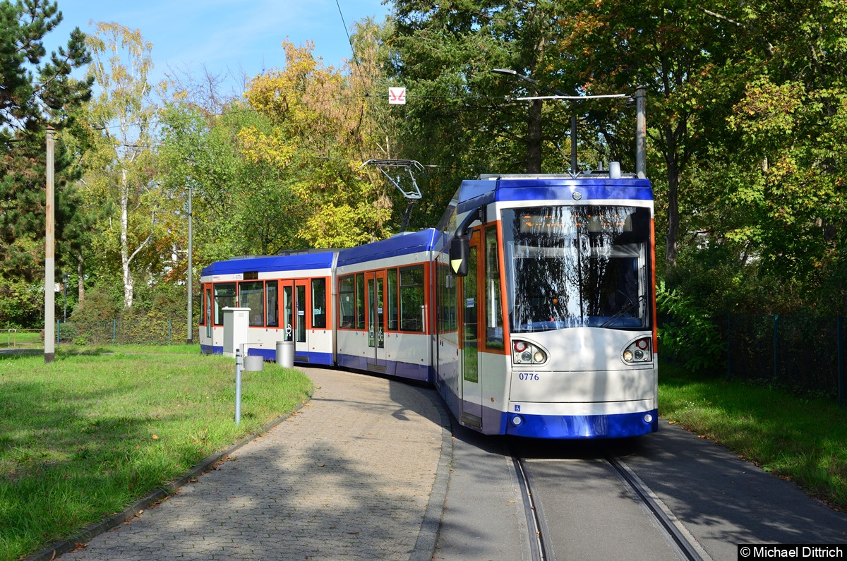 Bild: Wagen 0776 als Linie 3 an der Endstelle Lichtenbergschule.