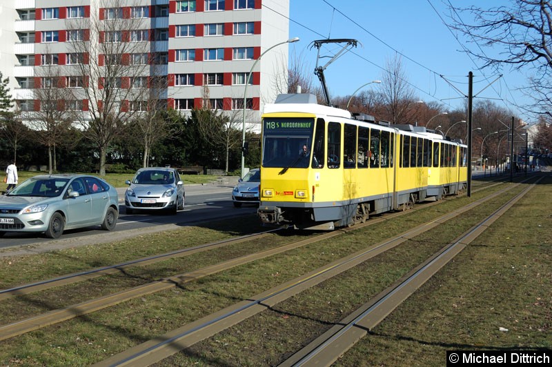 Bild: 6131 + 6066 als Linie M8 zwischen den Haltestellen Platz der Vereinten Nationen und Büschingstr.