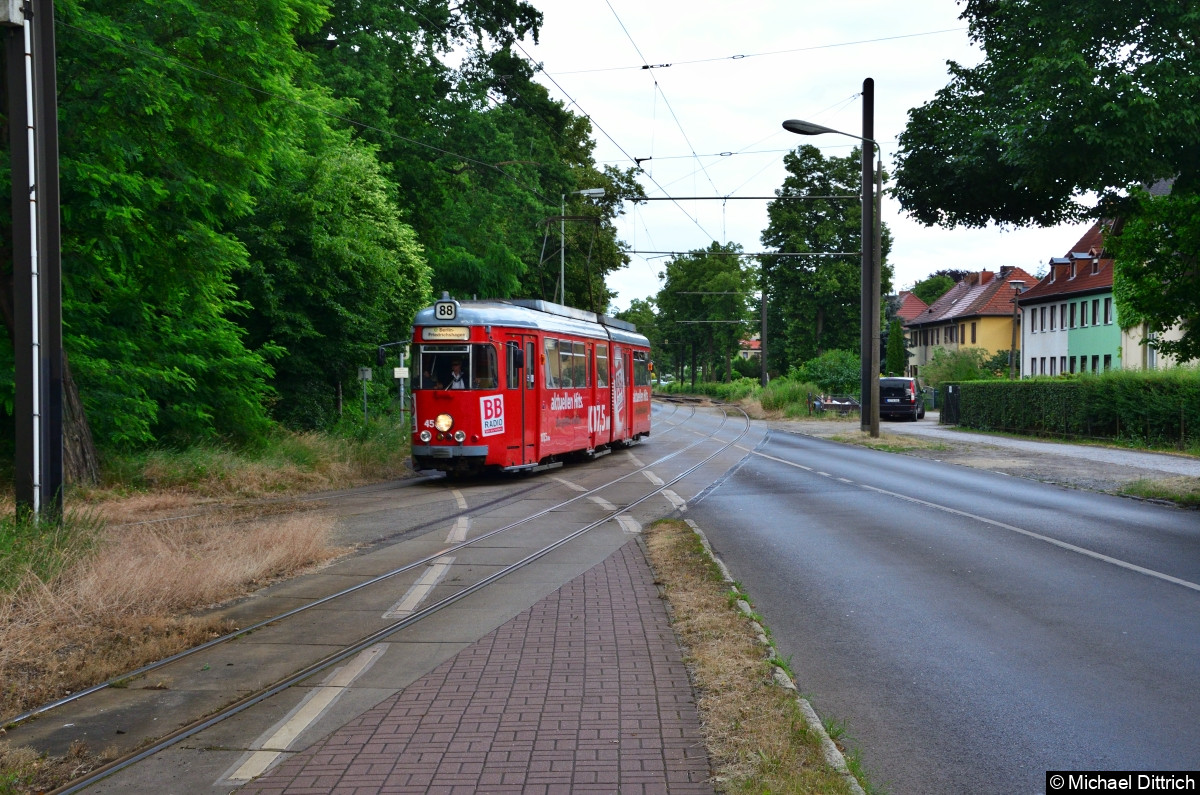 Bild: Wagen 45 auf dem Weg zum S-Bf. Friedrichshagen.