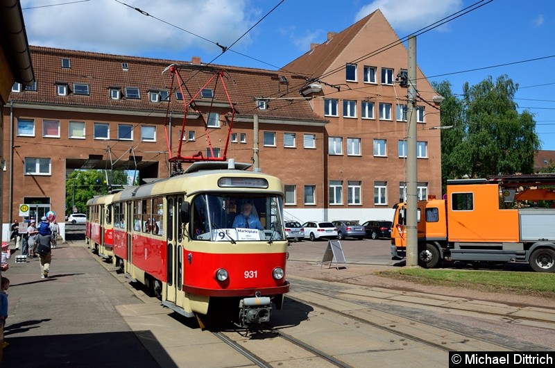 Bild: 931 + 901 als Linie 9E im Betriebshof Freiimfelder Str.