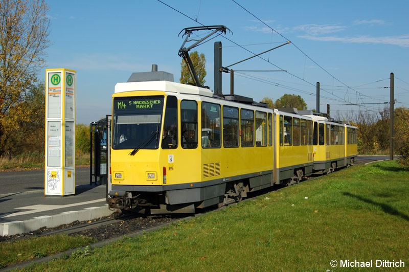 Bild: 6021 als Linie M4 an der Haltestelle Falkenberg.