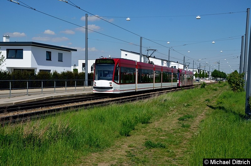 Bild: 647 und 705 als Linie 2 an der Haltestelle Ringelberg.