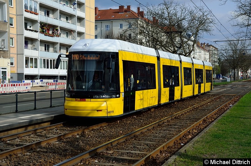 Bild: 4019 als Linie M10 an der Haltestelle Arnswalder Platz.