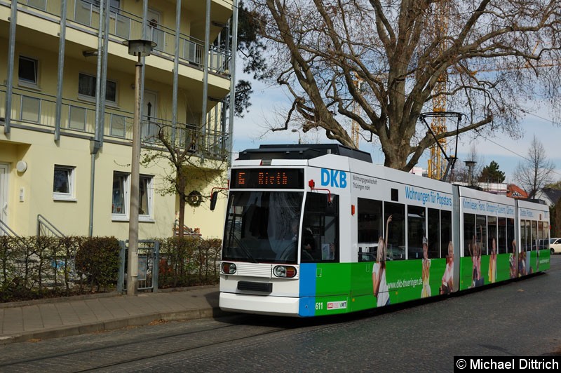 Bild: MGT6D/E 611 als Linie 6 an der Haltestelle Steigerstraße.