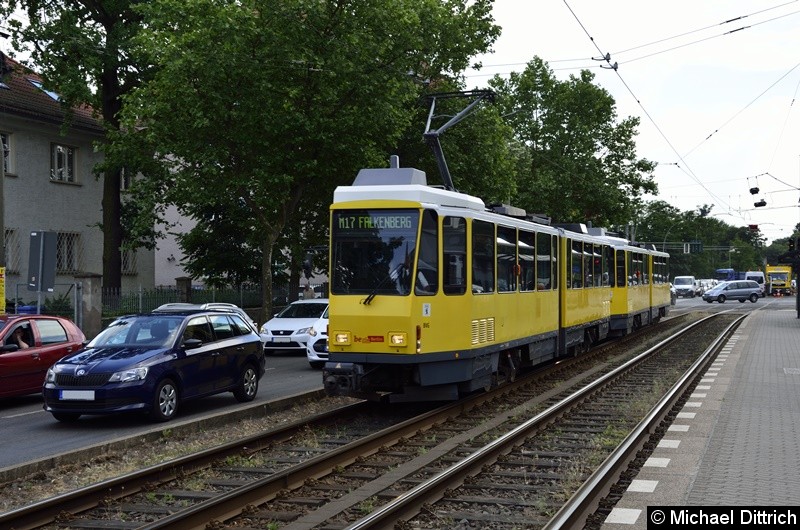 Bild: 6146 + 6165 als Linie M17 in der Treskowallee kurz hinter der Ehrlichstraße.