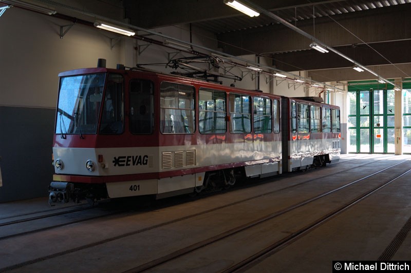 Bild: Vorgesehen als Museumswagen ist der KT4D 401. Es ist der erste KT4D in Erfurt gewesen.