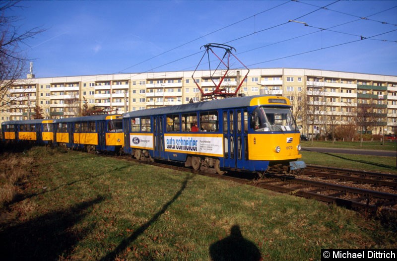 Bild: 1970 als Linie 8 zwischen den Haltestellen Saturnstraße und Jupiterstraße.