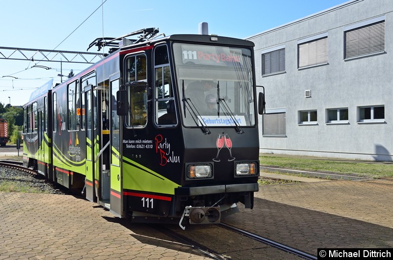Partytram auf dem Betriebshof.