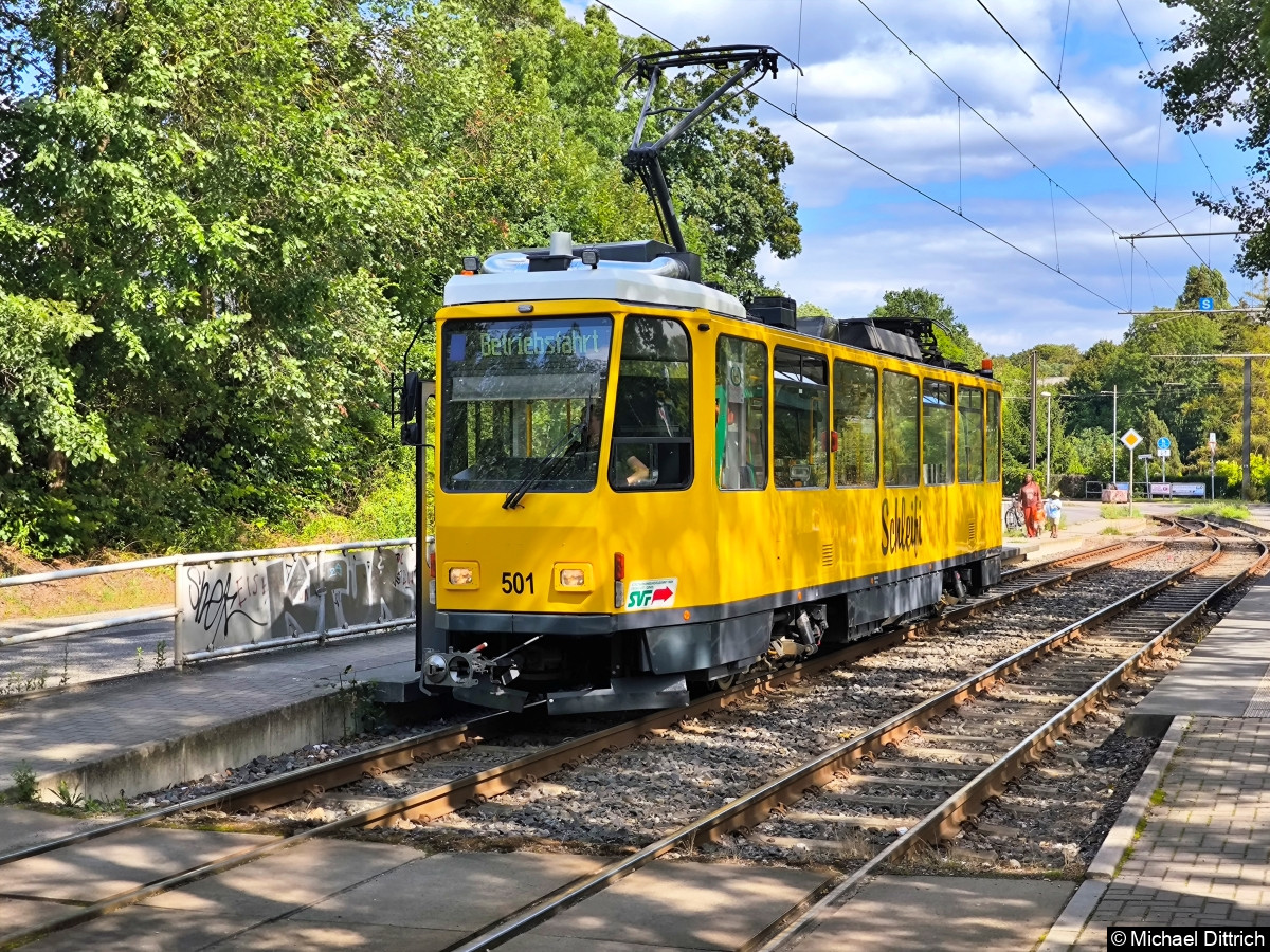Noch einmal ein Blick auf den Wagen 501 am Torellplatz.